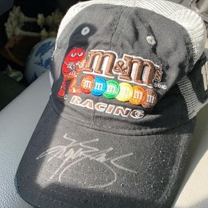 M&M Racing Black/Grey Trucker Hat Joe Gibbs Racing - Autographed K. Busch